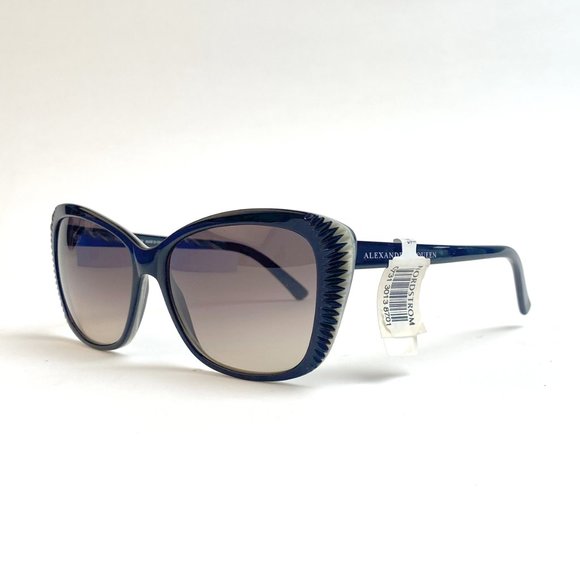 Alexander McQueen Black and Silver Cat-Eye Sunglasses main image 7